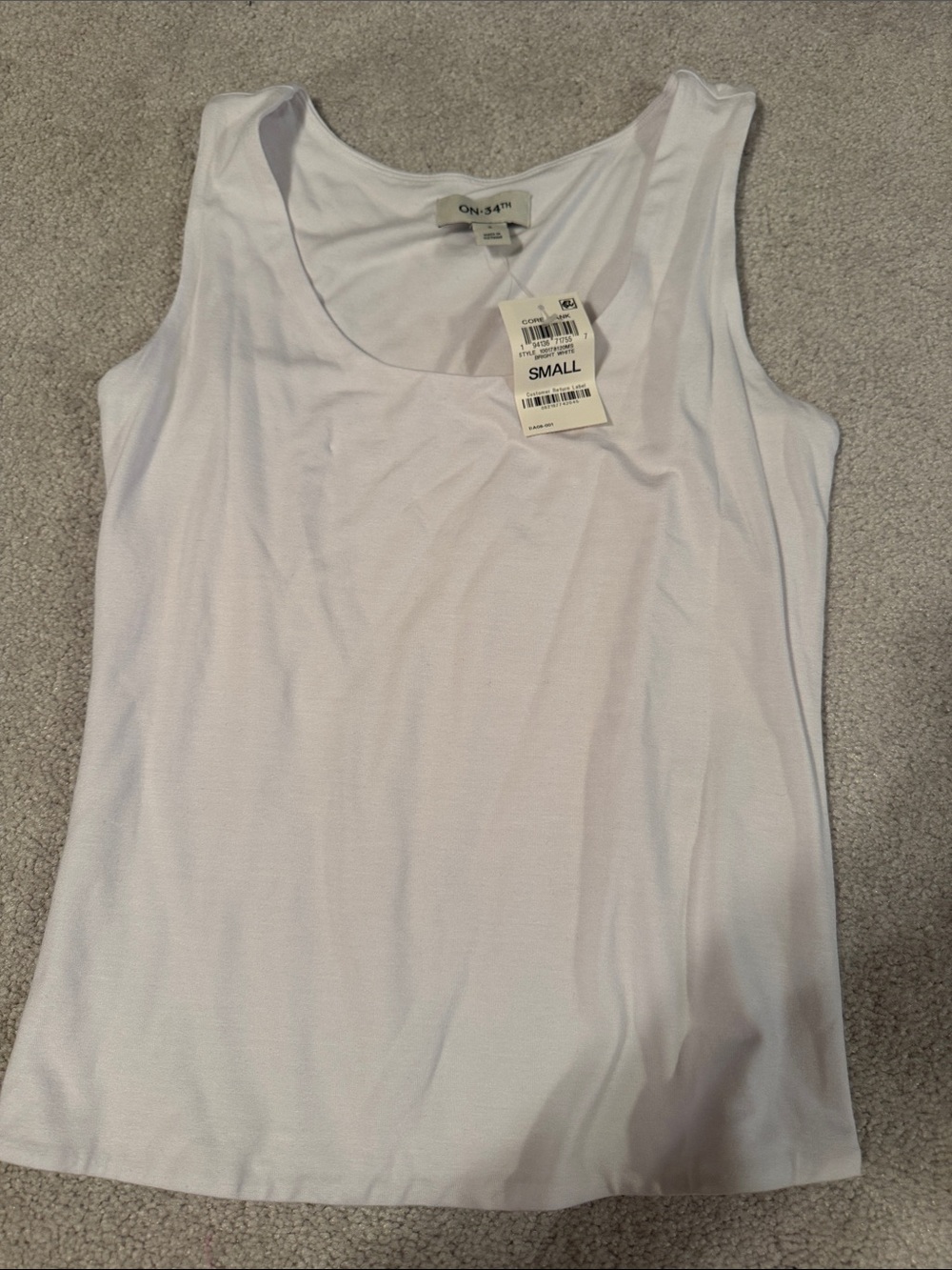 Women's White Scoop Neck Tank Top